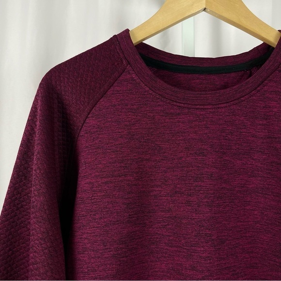 Huntworth XL Plum Jewel Tone Quilted Sweatshirt Heavy Long Sleeve Shirt - Picture 7 of 7